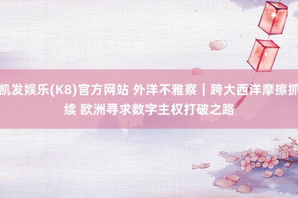 凯发娱乐(K8)官方网站 外洋不雅察｜跨大西洋摩擦抓续 欧洲寻求数字主权打破之路