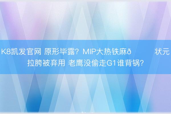 K8凯发官网 原形毕露？MIP大热铁麻🙃状元拉胯被弃用 老鹰没偷走G1谁背锅？