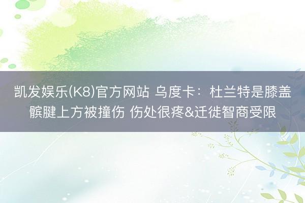 凯发娱乐(K8)官方网站 乌度卡：杜兰特是膝盖髌腱上方被撞伤 伤处很疼&迁徙智商受限