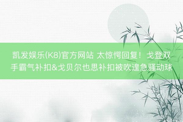 凯发娱乐(K8)官方网站 太惊愕回复！戈登双手霸气补扣&戈贝尔也思补扣被吹遑急骚动球