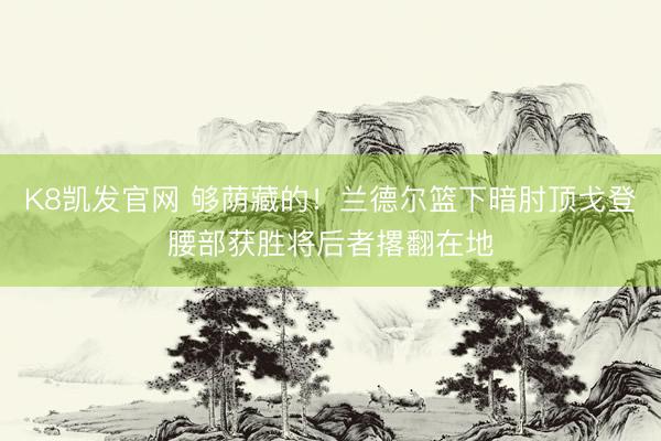 K8凯发官网 够荫藏的！兰德尔篮下暗肘顶戈登腰部获胜将后者撂翻在地