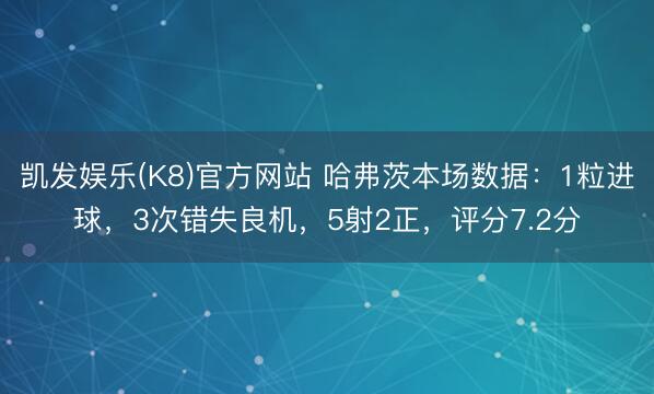 凯发娱乐(K8)官方网站 哈弗茨本场数据：1粒进球，3次错失良机，5射2正，<a href=