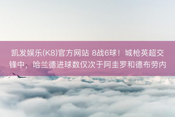 凯发娱乐(K8)官方网站 8战6球!城枪英超交锋中,哈兰德进球数仅次于阿圭罗和德布劳内