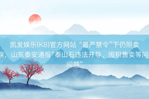 凯发娱乐(K8)官方网站 “最严禁令”下仍照卖不误，山东泰安通报“泰山石违法开导、囤积售卖等问题”