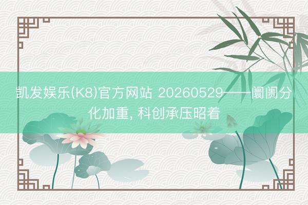 凯发娱乐(K8)官方网站 20260529——阛阓分化加重， 科创承压昭着