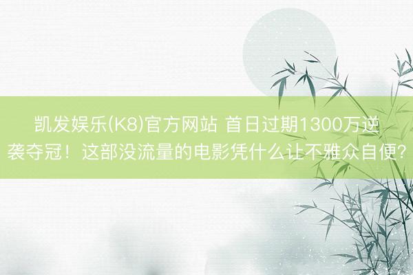 凯发娱乐(K8)官方网站 首日过期1300万逆袭夺冠!这部没流量的电影凭什么让不雅众自便?