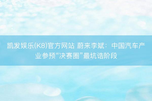凯发娱乐(K8)官方网站 蔚来李斌：中国汽车产业参预“决赛圈”最坑诰阶段