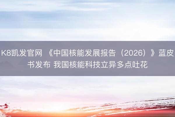 K8凯发官网 《中国核能发展报告（2026）》蓝皮书发布 我国核能科技立异多点吐花
