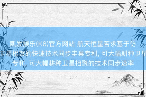 凯发娱乐(K8)官方网站 航天恒星苦求基于仿生算法的大边界低轨卫星相聚的快速技术同步圭臬专利， 可大幅耕种卫星相聚的技术同步速率