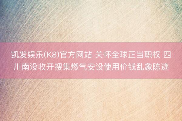凯发娱乐(K8)官方网站 关怀全球正当职权 四川南没收开搜集燃气安设使用价钱乱象陈迹