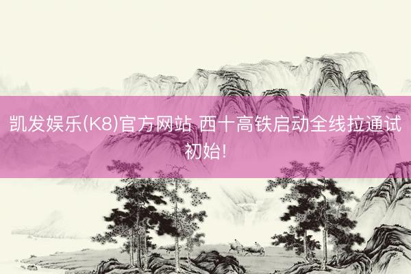 凯发娱乐(K8)官方网站 西十高铁启动全线拉通试初始!
